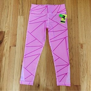 NWT Xersion Pink Triangle Print Active Leggings 7/8 length Sz L / 14